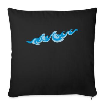 Waves 2C - Sofakissenbezug 45 x 45 cm - Schwarz - Vorne