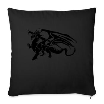 Dragon on the ground - Sofa pillowcase 17,3'' x 17,3'' (45 x 45 cm) - black - Front
