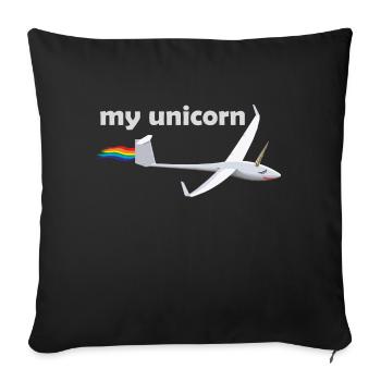 unicorn Segelflieger gleiten Geschenk Einhorn - Sofakissenbezug 45 x 45 cm - Schwarz - Vorne
