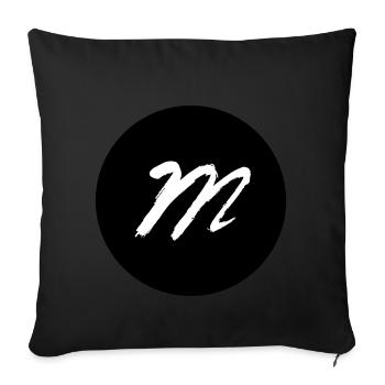 m dans un noir de cercle - Housse de coussin décorative 45 x 45 cm - noir - Devant