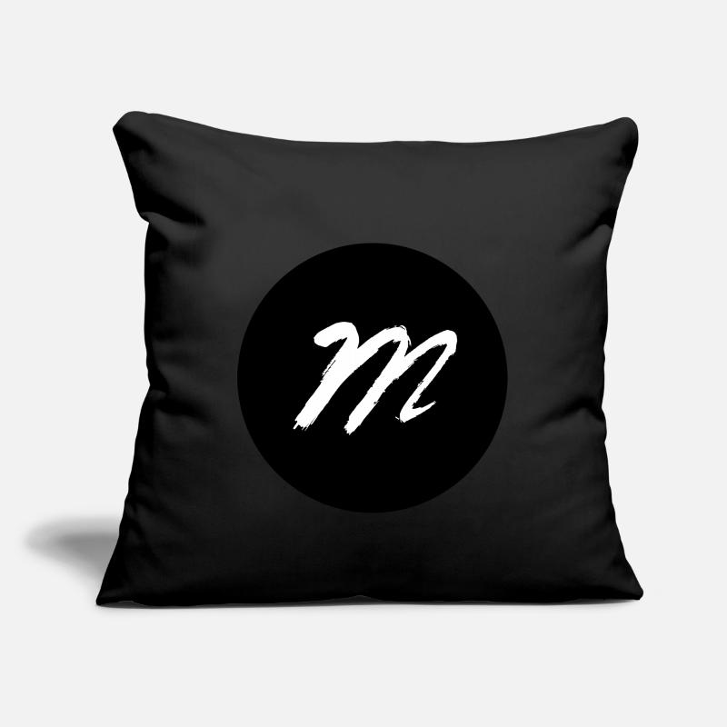m dans un noir de cercle Housse de coussin décorative 45 x 45 cm