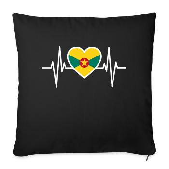 Grenada Flag Creole Antilles Gift - Sofa pillowcase 17,3'' x 17,3'' (45 x 45 cm) - black - Front