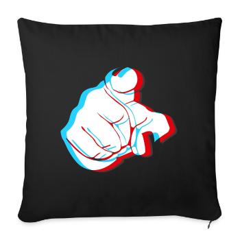 I want YOU - 3D finger - Sofa pillowcase 17,3'' x 17,3'' (45 x 45 cm) - black - Front