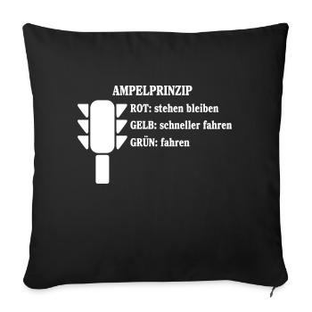 Traffic light principle novice driver - Sofa pillowcase 17,3'' x 17,3'' (45 x 45 cm) - black - Front