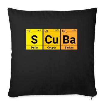 Scuba diver chemical elements - Sofa pillowcase 17,3'' x 17,3'' (45 x 45 cm) - black - Front