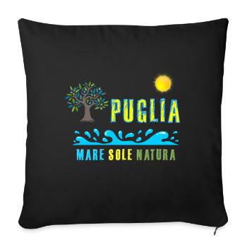 PUGLIA MARE SOLE NATURE - Sofa pillowcase 17,3'' x 17,3'' (45 x 45 cm) - black - Front