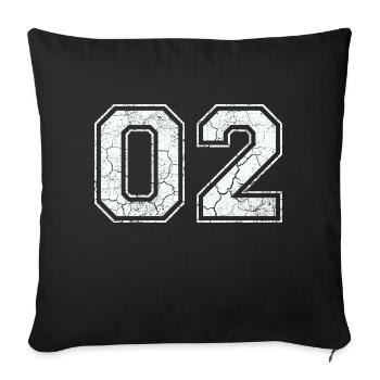 02 in white in the used look - Sofa pillowcase 17,3'' x 17,3'' (45 x 45 cm) - black - Front
