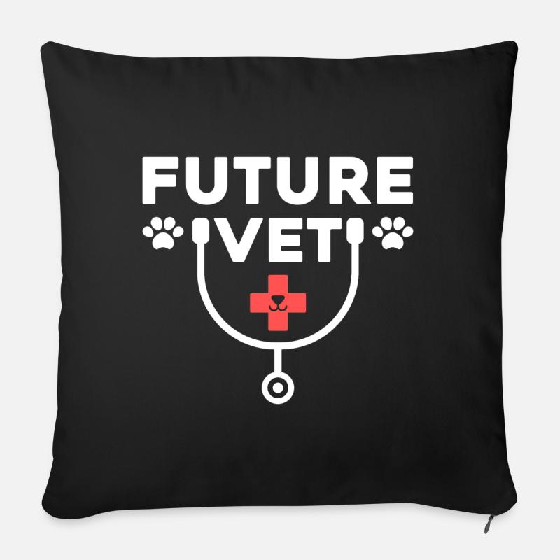 Futur vétérinaire - Housse de coussin décorative 45 x 45 cm - noir