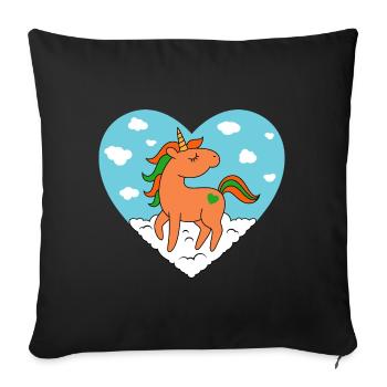Unicorn Love - Sofa pillowcase 17,3'' x 17,3'' (45 x 45 cm) - black - Front