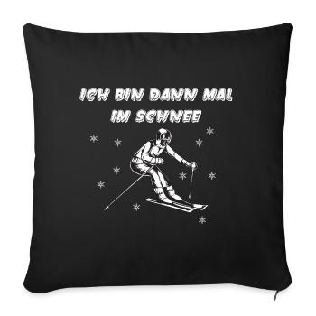 I love skiing - skiing - skiing - winter - Sofa pillowcase 17,3'' x 17,3'' (45 x 45 cm) - black - Front