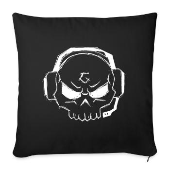 Gamer Skull Logo WHITE - Sofakissenbezug 45 x 45 cm - Schwarz - Vorne