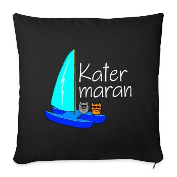 Katamaran - Sofakissenbezug 45 x 45 cm - Schwarz - Vorne