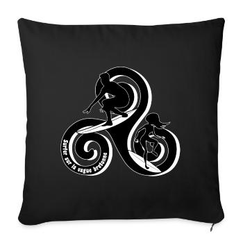 Surf the Breton wave - Sofa pillowcase 17,3'' x 17,3'' (45 x 45 cm) - black - Front