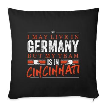 Cincinnati Football Fans Germany - Sofa pillowcase 17,3'' x 17,3'' (45 x 45 cm) - black - Front