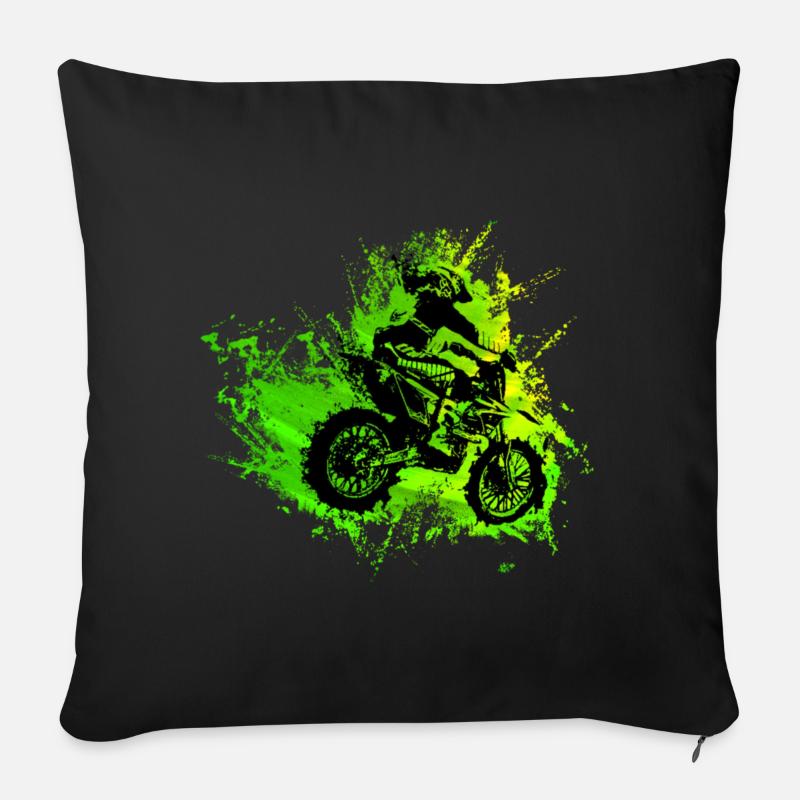 Motocross - Sofakissenbezug 45 x 45 cm - Schwarz