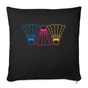 3 Badmintons - Housse de coussin décorative 45 x 45 cm - noir - Devant