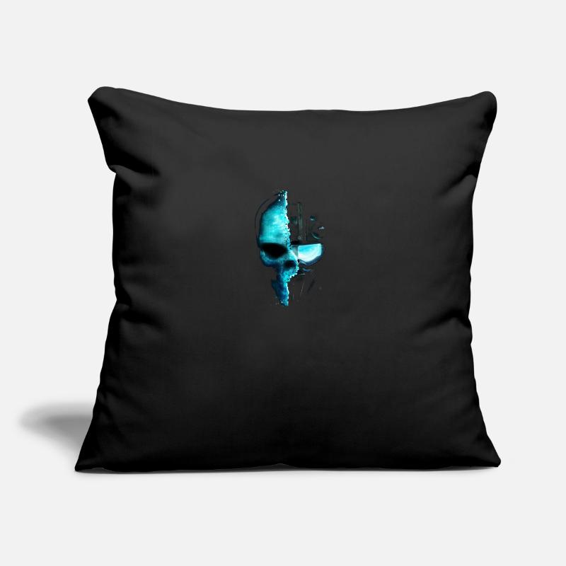 Skull Cyber Housse de coussin décorative 45 x 45 cm