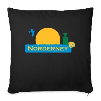 norderney - Sofakissenbezug 45 x 45 cm - Schwarz - Vorne