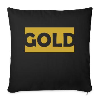 gold - Sofa pillowcase 17,3'' x 17,3'' (45 x 45 cm) - black - Front