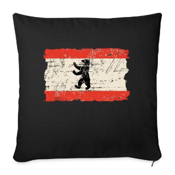 Berlin Vintage Flag - Sofa pillowcase 17,3'' x 17,3'' (45 x 45 cm) - black - Front
