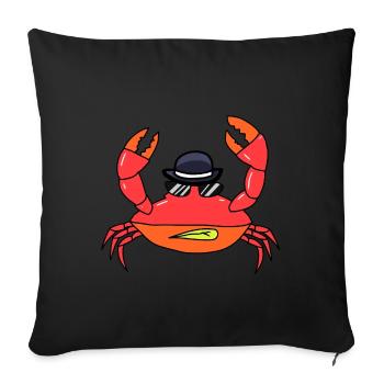 Crustacés Lunettes de soleil Chapeau Crabe Créatures de mer - Housse de coussin décorative 45 x 45 cm - noir - Devant