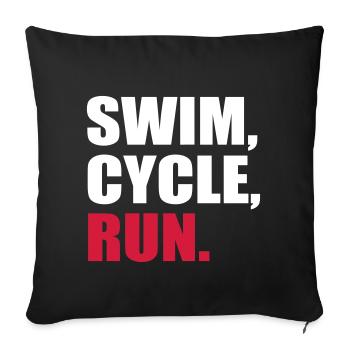 Triathlon - Sofakissenbezug 45 x 45 cm - Schwarz - Vorne