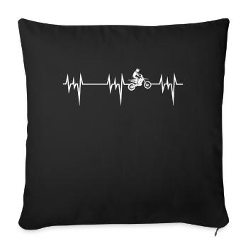 heartbeat motocross - Housse de coussin décorative 45 x 45 cm - noir - Devant