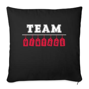Équipe vintage disant rétro old school old cadeau - Housse de coussin décorative 45 x 45 cm - noir - Devant