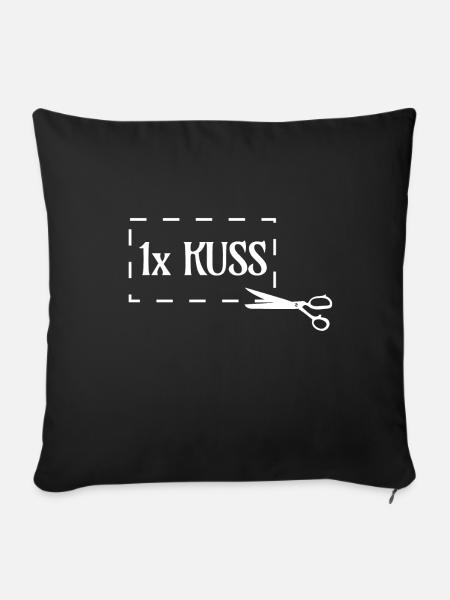 1x Kuss Freifahrtsschein Gutschein - Sofakissenbezug 45 x 45 cm - Schwarz