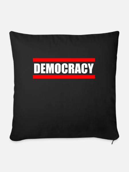 DEMOCRACY - Demokratie - Sofakissenbezug 45 x 45 cm - Schwarz