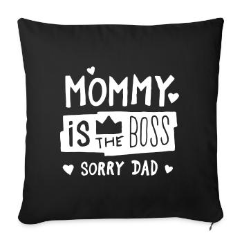 Maman est le patron. Fête des mères - Housse de coussin décorative 45 x 45 cm - noir - Devant