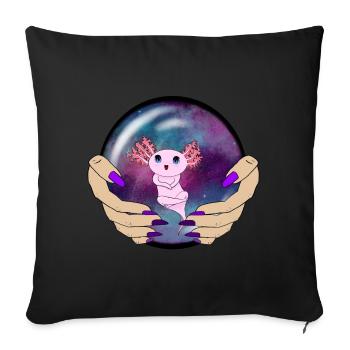 Axolotl in sphere - Sofa pillowcase 17,3'' x 17,3'' (45 x 45 cm) - black - Front