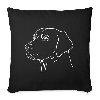 Portrait de labrador retriever - Housse de coussin décorative 45 x 45 cm - noir - Devant