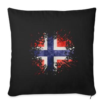 Norway Flag Splash Norway Design - Sofa pillowcase 17,3'' x 17,3'' (45 x 45 cm) - black - Front