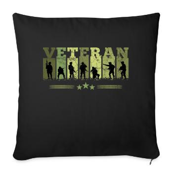 Militär Veteran Armee Army Heer Soldat Geschenk - Sofakissenbezug 45 x 45 cm - Schwarz - Vorne