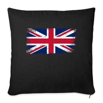 Great Britain Flag - Sofa pillowcase 17,3'' x 17,3'' (45 x 45 cm) - black - Front