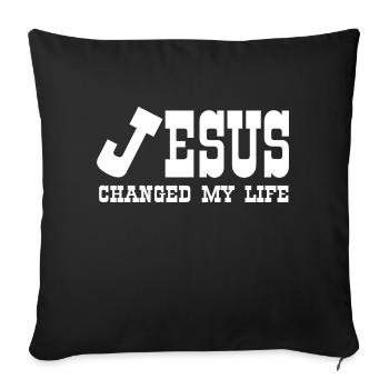 Jesus Christ God God - Sofa pillowcase 17,3'' x 17,3'' (45 x 45 cm) - black - Front