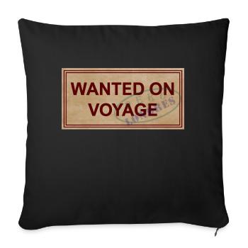 Recherché en voyage - Housse de coussin décorative 45 x 45 cm - noir - Devant