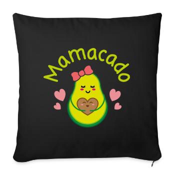 Mamacado - Pregnancy Mom Baby Parents Heart - Sofa pillowcase 17,3'' x 17,3'' (45 x 45 cm) - black - Front