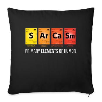 Mendeleev's SArCaSm - Primary Elements of Humor - Sofa pillowcase 17,3'' x 17,3'' (45 x 45 cm) - black - Front