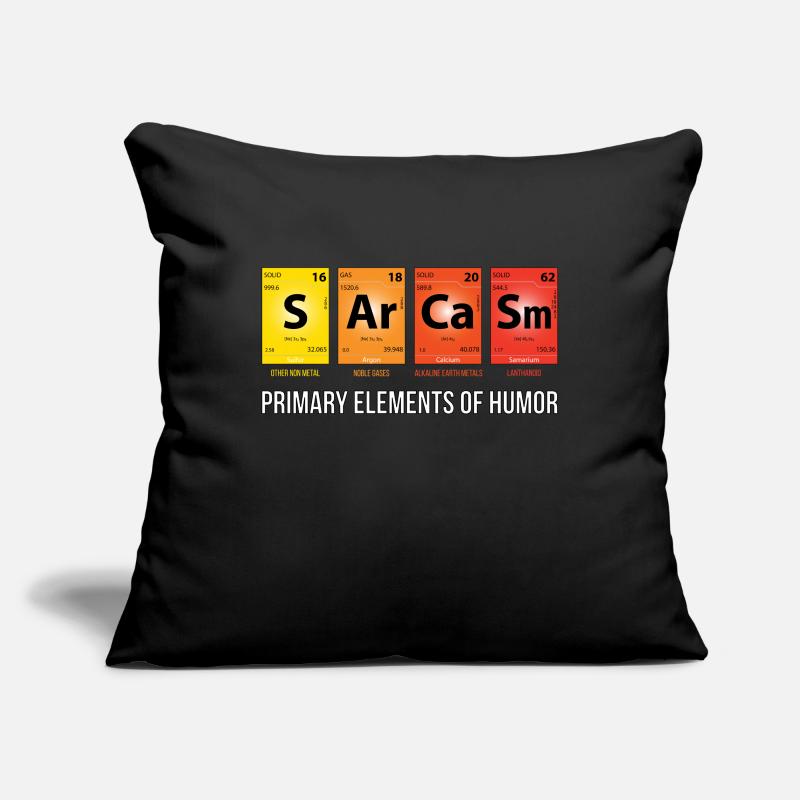 Mendeleev’s SArCaSm - Principaux éléments de l’humour Housse de coussin décorative 45 x 45 cm