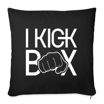Ich Kickboxe Kickboxer Kickboxen Kickboxing - Sofakissenbezug 45 x 45 cm - Schwarz - Vorne