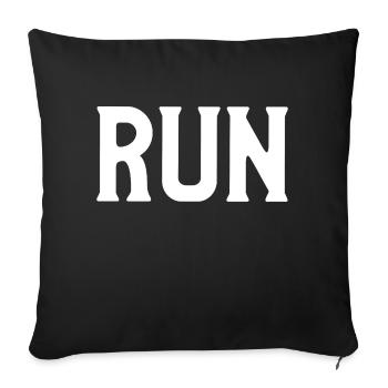 Run - Sofa pillowcase 17,3'' x 17,3'' (45 x 45 cm) - black - Front