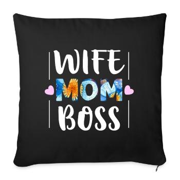 Mom - Sofa pillowcase 17,3'' x 17,3'' (45 x 45 cm) - black - Front