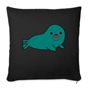 seal - Sofa pillowcase 17,3'' x 17,3'' (45 x 45 cm) - black - Front