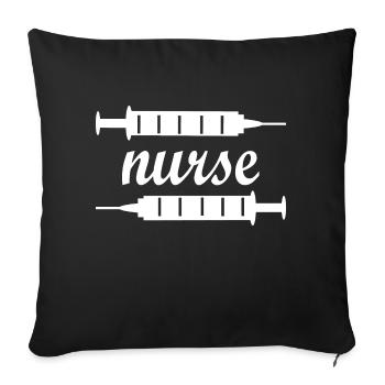 Infirmière de nurse Docteur - Housse de coussin décorative 45 x 45 cm - noir - Devant