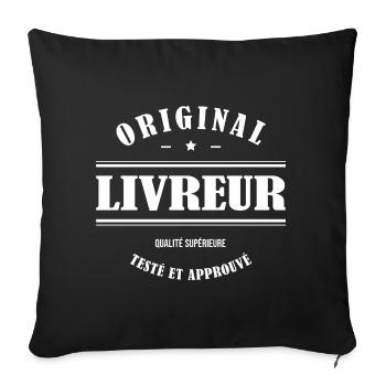 LIVREUR ORIGINAL - Housse de coussin décorative 45 x 45 cm - noir - Devant