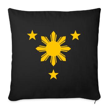 Filipino Filipina Philippinen Flagge Sun Stars - Sofakissenbezug 45 x 45 cm - Schwarz - Vorne