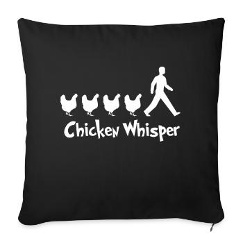chicken whisper funny chicken design - Sofa pillowcase 17,3'' x 17,3'' (45 x 45 cm) - black - Front