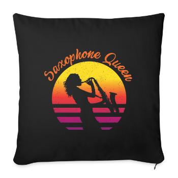 Saxophone Queen - Sofakissenbezug 45 x 45 cm - Schwarz - Vorne